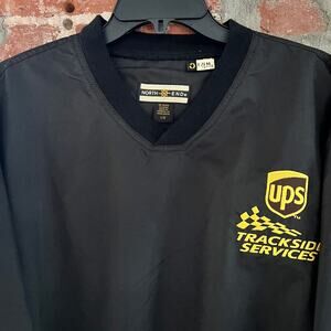 NHRA UPS Racing Men's Convertible Sleeve Pullover Black Jacket L 26x29